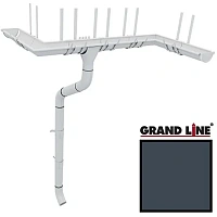 Металлический водосток Grand Line 150/100 мм Granit RAL 7024 (Серый графит)