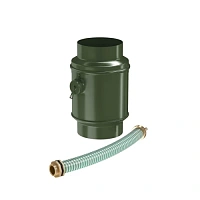 Водосборник цилиндрический в комплекте AQUASYSTEM покрытие PURAL, темно-зеленый RR11 D 125/90 мм