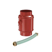 Водосборник цилиндрический в комплекте AQUASYSTEM покрытие PURAL, красно-коричневый RR 29 D 125/90 мм