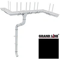 Металлический водосток Grand Line 125/90 мм Granit RAL 9005 (Черный)