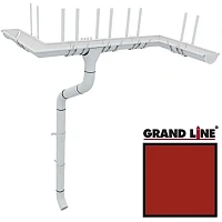 Металлический водосток Grand Line 125/90 мм Granit RAL 3011 (Красный)