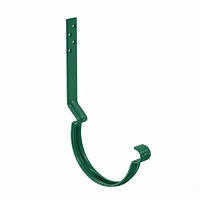 Крюк крепления желоба удлиненный с комплектом крепления УСИЛЕННЫЙ AQUASYSTEM покрытие PURAL, зеленый RAL 6005 D 125/90 мм