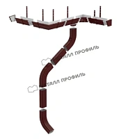 Металлический водосток Foramina МП Модерн 120/86 Пластизол RAL 8017 (Коричневый шоколад)