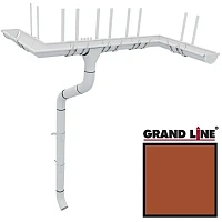 Металлический водосток Grand Line 125/90 мм Granit RAL 8004 (Терракотовый)