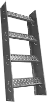 Лестница-крыльцо ROOFSYSTEMS PRESTIGE ZN 485 длина 1,2 м универсальная RAL 7004
