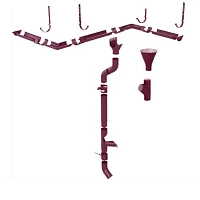 Металлический водосток Вегасток (VEGAStyle) 125/90 Полиэстер RAL 3005 (Красное вино)