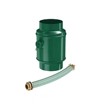 Водосборник цилиндрический в комплекте AQUASYSTEM покрытие PURAL, зеленый RAL 6005 D 150/100 мм