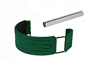 Соединитель желоба в комплекте AQUASYSTEM покрытие PURAL, зеленый RAL 6005 D 150/100 мм