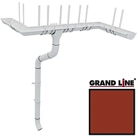 Металлический водосток Grand Line 125/90 мм Granit RR 29 (Красный)