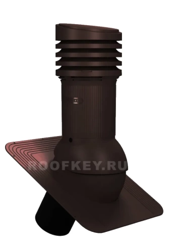 Вентиляционный выход WiroVent EVO E05 неизолированный D150 мм Н 490 мм для гибкой кровли (при монтаже), RAL 8019 Т-коричневый
