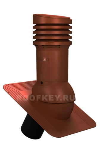 Вентиляционный выход WiroVent EVO E02 изолированный D125/110 мм Н 447 мм для гибкой кровли (при монтаже), RAL 8004 Терракотовый