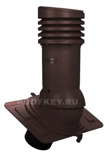 Вентиляционный выход WiroVent EVO E17 неизолированный D125 мм Н 447 мм универсальный, RAL 8019 Т-коричневый