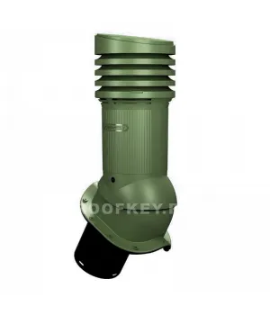 Вентиляционный выход WiroVent EVO E25 неизолированный D125 мм Н 447 мм для металлочерепицы, RAL 6020 Т-зеленый