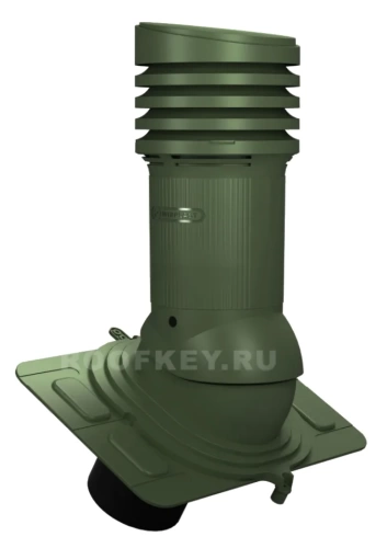 Вентиляционный выход WiroVent EVO E18 изолированный D125 мм Н 447 мм универсальный, RAL 6020 Т-зеленый