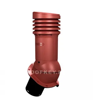Вентиляционный выход WiroVent EVO E25 неизолированный D125 мм Н 447 мм для металлочерепицы, RAL 3009 Оксидно-красный
