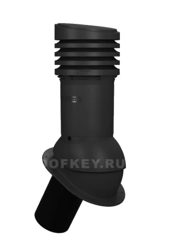 Вентиляционный выход WiroVent EVO E14 изолированный D150 мм Н 490 мм для гибкой и фальцевой кровли, RAL 9005 Черный