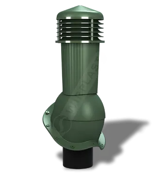 Wirplast Выход вентиляции НЕИЗОЛИРОВАННЫЙ для металлочерепицы D125 мм/H500 мм Зеленый RAL 6020
