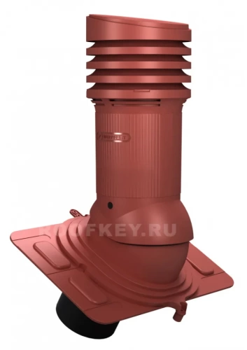 Вентиляционный выход WiroVent EVO E21 неизолированный D150 мм Н 490 мм универсальный, RAL 3009 Оксидно-красный