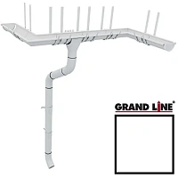 Металлический водосток Grand Line 125/90 мм Granit RAL 9003 (Белый)