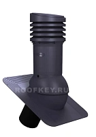 Вентиляционный выход WiroVent EVO E01 неизолированный D125/110 мм Н 447 мм для гибкой кровли (при монтаже), RAL 7024 Т-серый