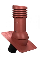 Вентиляционный выход WiroVent EVO E01 неизолированный D125/110 мм Н 447 мм для гибкой кровли (при монтаже), RAL 3009 Оксидно-красный