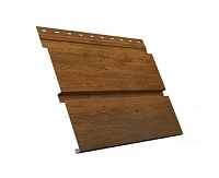 Софит металлический с перфорацией Квадро брус Grand Line Print Premium (Россия) 0,4 мм Golden Wood