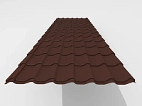 Металлочерепица Interprofil 0,55 Стальной Бархат RAL 8017 (коричневый)