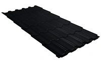 Металлочерепица Grand Line Kvinta plus 0,45 мм Drap RAL 9005 (черный)