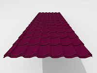 Металлочерепица Interprofil 0,4 Полиэстер Эконом RAL 3005 (вишнёвый)