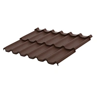 Модульная металлочерепица Aquasystem Стокгольм 0,5 мм GreenCoat Mica BT RAL8017 MATT (коричневый)