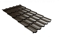 Металлочерепица Grand Line Kvinta plus 3D 0,5 мм Satin Matt RAL 8017 (коричневый)