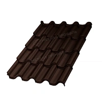Металлочерепица МП Монтерроса 0,5 мм VALORI, DarkBrown (Темно-коричневый)