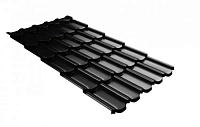 Металлочерепица Grand Line Kvinta plus 3D 0,5 Drap RAL 9005 (черный)