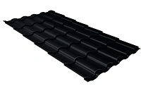 Металлочерепица Grand Line Kredo 0,5 мм Velur 20 RAL 9005 (черный)