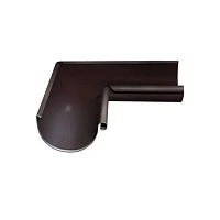 Угол желоба внутренний Grand Line 125/90 мм RAL 8017 - коричневый шоколад