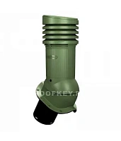 Вентиляционный выход WiroVent EVO E29 неизолированный D150 мм Н 490 мм для металлочерепицы, RAL 6020 Т-зеленый