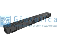 0809B Комплект Gidrolica Light: лоток водоотводный ЛВ -10.11,5.9,5 - пластиковый
с решеткой РВ- 10.11.50 пластиковой ячеистой, кл. B125