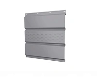 Софит металлический с центральной перфорацией Grand Line Satin 140 г/м2 RAL 7004