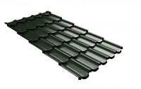 Металлочерепица Grand Line Kvinta plus 3D 0,5 мм GreenCoat Pural BT RR 11 (т-зелёный)