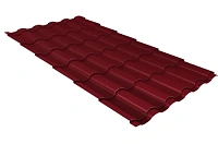 Металлочерепица Grand Line Kredo 0,5 мм Velur 20 RAL 3005 (вишневый)