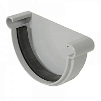 Nicoll (LG25) Заглушка желоба прав. (уплотнителях) 125 мм, Серый