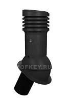 Вентиляционный выход WiroVent EVO E13 неизолированный D150 мм Н 490 мм для гибкой и фальцевой кровли, RAL 9005 Черный