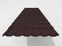 Металлочерепица Interprofil 0,55 Стальной Кашемир RAL 8017 (коричневый)
