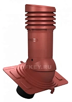 Вентиляционный выход WiroVent EVO E17 неизолированный D125 мм Н 447 мм универсальный, RAL 3009 Оксидно-красный