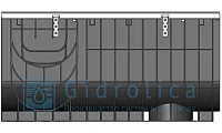 0834A Комплект Gidrolica Light: лоток водоотводный ЛВ-30.38.48 - пластиковый c решеткой РВ -30.37.100 ячеистой стальной оцинкованной кл. А15