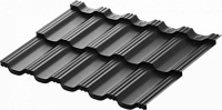 Модульная металлочерепица Aquasystem Гётеборг 0,5 мм GreenCoat Crown BT Zn 275, RR33 MATT (черный)