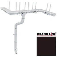 Металлический водосток Grand Line 150/100 мм Granit RAL 8017 (Коричневый шоколад)