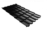 Металлочерепица Grand Line Kvinta plus 3D 0,5 мм PurLite Matt RAL 9005 (черный)