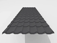 Металлочерепица Interprofil 0,55 Стальной шелк RAL 7024 (т-серый)