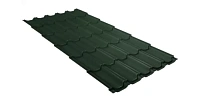 Металлочерепица Grand Line Kvinta plus 0,5 мм Velur 20 RAL 6020 (зеленый)